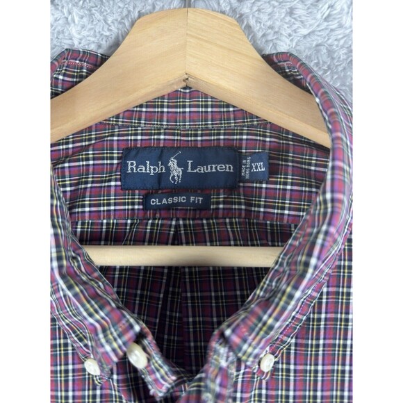 Ralph Lauren Button Up Shirt Adult XXL Multicolored Plaid Long Sleeve Mens - Picture 3 of 9